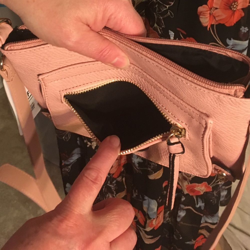 NWT Pink Multi-Zipper Crossbody by Mia K. Farrow - Picture 8 of 9